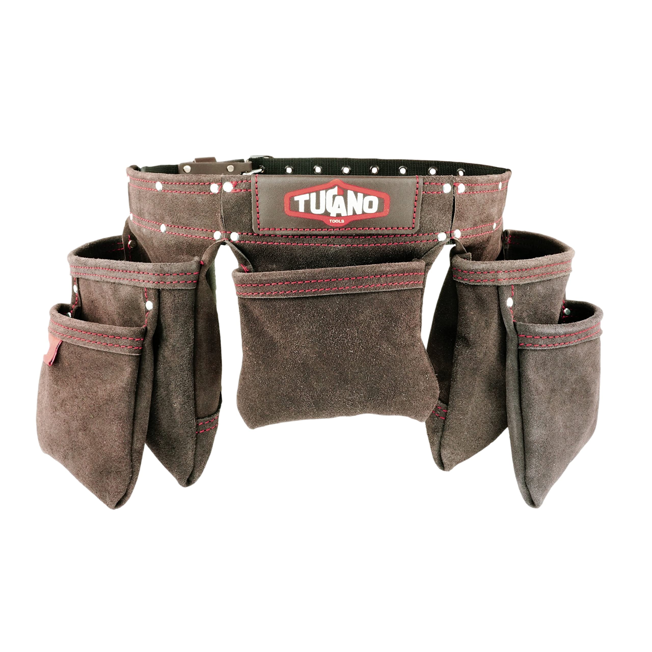 Leather Tool Belt for framers, Carpenters. Perfect Electricians Tool Belt and Convenient for Women. 12 Tool Pouches for Large Capacity. Our Tool Rig Fits Size 32" to 50"