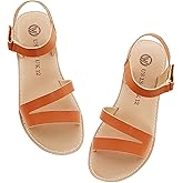 FLYFUPPY Girls Sandals Strappy Open Toe Outdoor Flats with Hook and Loop Kid Summer Shoes for Girls