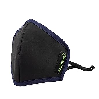 BodyGuard N95 + PM2.5 Anti Pollution Face Mask with 5 Layers Protection Activated Carbon, Nose Clip for Better Fit - Large (Pack of 1)