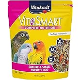 Vitakraft Vita Smart Conure &amp; Small Parrot Food 4 lb. | Nutrient-Fortified Seed &amp; Pellet Blend, Fruits &amp; Vegetables, Balanced Daily Diet, Premium Parrot Food, 4 lb Pack