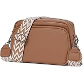 UIBRN Crossbody Purse for Women with Adjustable Wide Guitar Strap, Small Vegan Leather Cross Body Camera Shoulder Bags