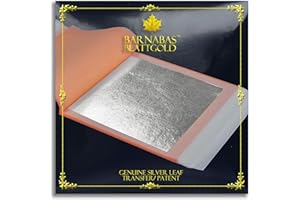 Barnabas Blattgold Silver Leaf - Real Silver [25 Sheets, 3.75 inches] - Transfer Patent for Painting, Arts and Crafts