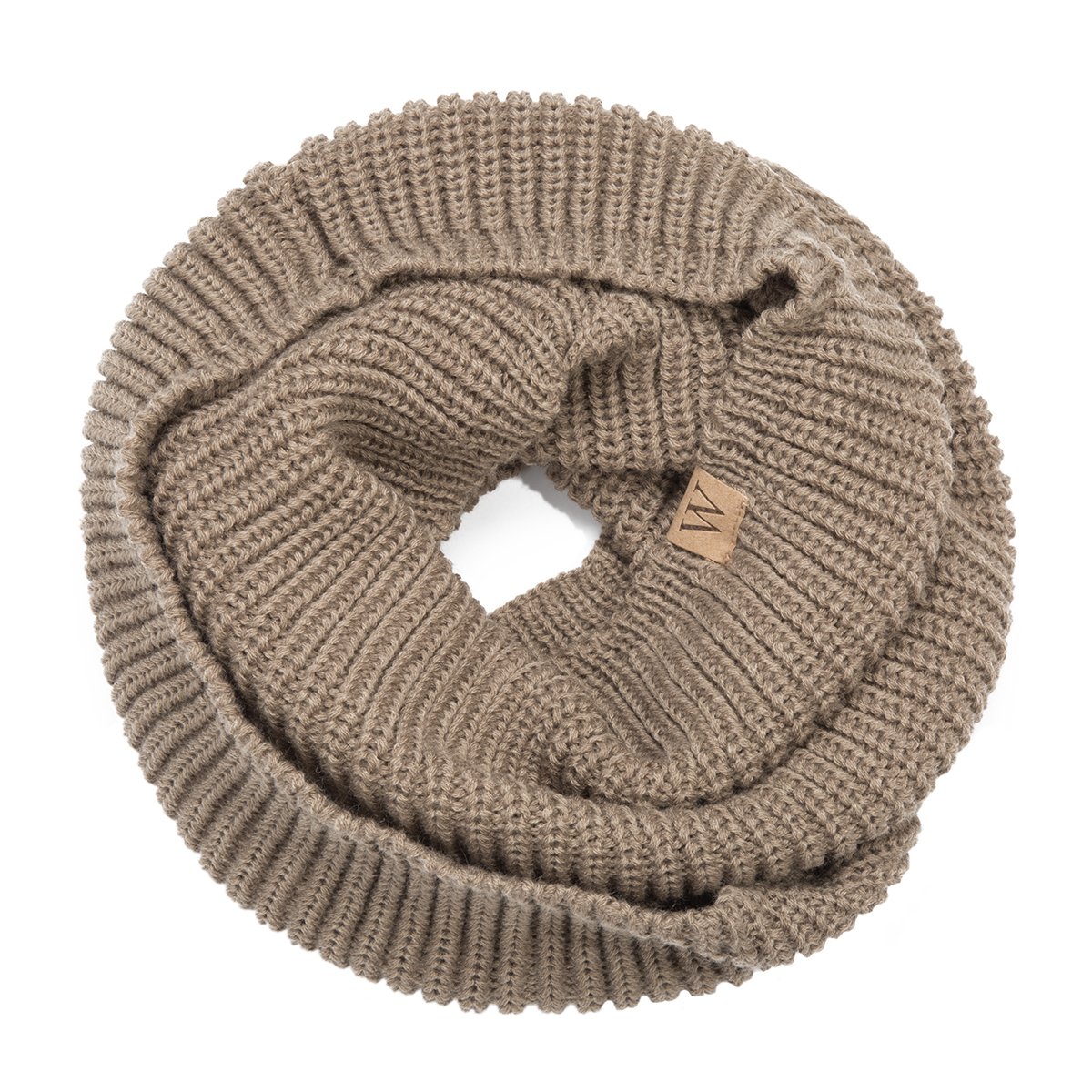 EVRFELAN Winter Warm Knitted Infinity Scarf and Beanie Hat Set ( Chocolate)