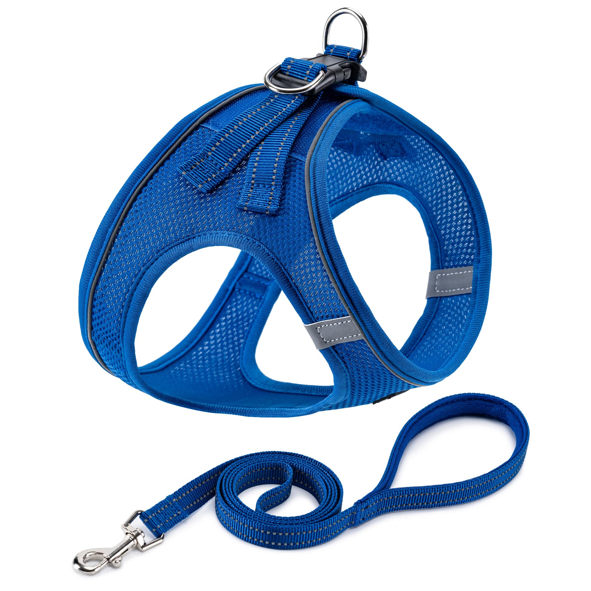 Photo 1 of BOOMIBOO Dog Harness with Leash Set, No Pull Adjustable Reflective Step-in Puppy Pet Vest Harnesses for Small Medium Large Dogs and Cats,Blue M