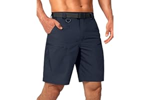 Shallowlulu Mens Cargo Hiking Shorts Water Resistant Quick Dry Lightweight Breathable Tactical Shorts with Nylon Belt