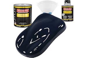 Restoration Shop - Midnight Blue Acrylic Enamel Auto Paint - Complete Quart Paint Kit - Professional Single Stage High Gloss Automotive, Car, Truck, Equipment Coating, 8:1 Mix Ratio, 2.8 VOC