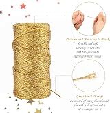 G2PLUS 100M Gold Metallic String 1.5mm Decor Twine Craft Cord Jewelry view 3