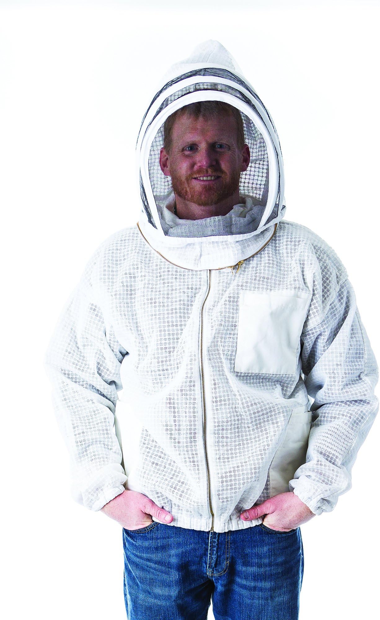 Pigeon Mountain Trading Company Ventilated Beekeeper Jacket with Fencing Hood for Beekeeping (4X)