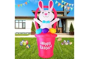 BEINHOME Easter Inflatables Outdoor Decorations, Easter Blow Up with LED Lights, Inflatable for Easter Outside Yard Lawn and Easter Party Decor