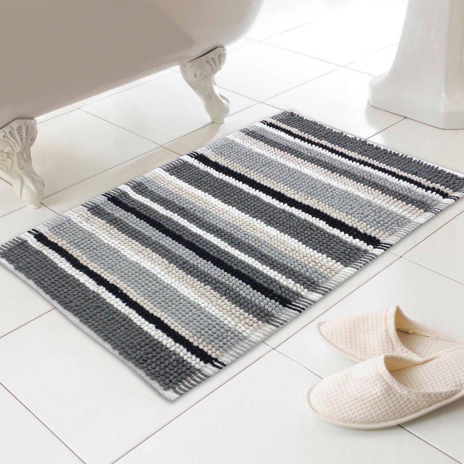 Country Club Micro Bobble Bath Mat, Black, 50x80cm