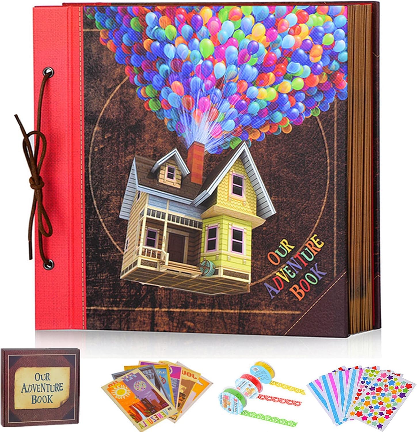 Photo 1 of Our Adventure Book 12x12 Inch,Scrapbook Album Large Handmade Travel Scrapbook 60 Pages DIY Album for Anniversary,Wedding,Travelling,Writing,Baby,Friends,Family,Couple Gifts (12in-Up House)