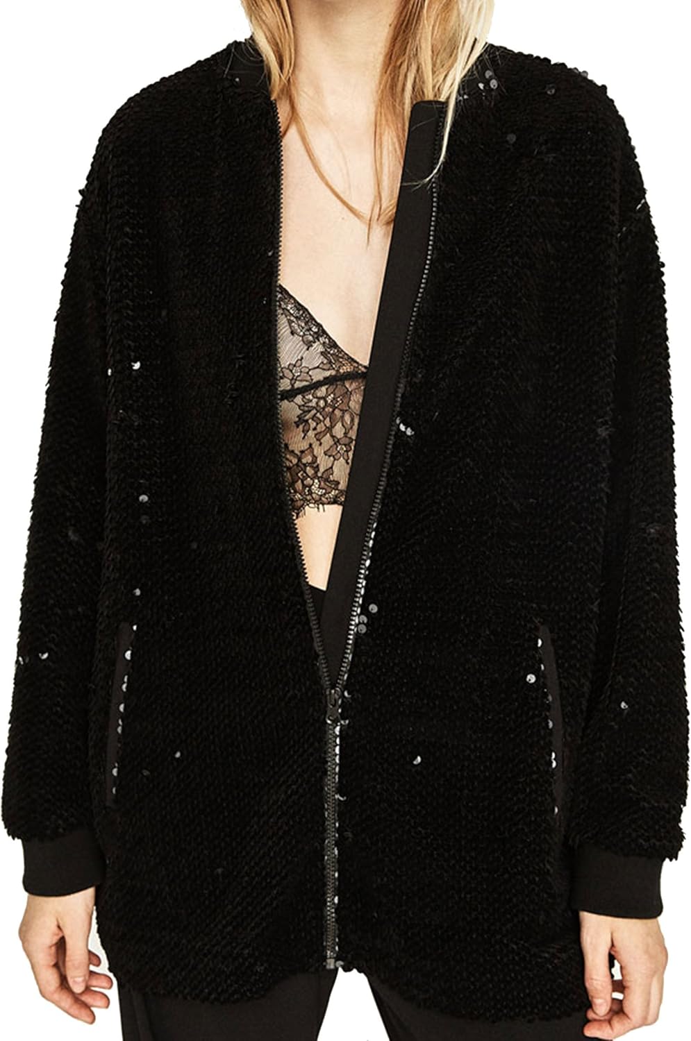 sequin bomber jacket zara