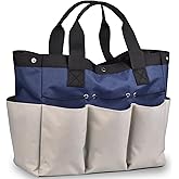 SOGCASE Garden Tool Bag Organizer, Heavy Duty Gardening Tote Bag with 7 Pockets and Zippers Pockets, Garden Home Tool Kits Organizer, (Tools are not included), Gray