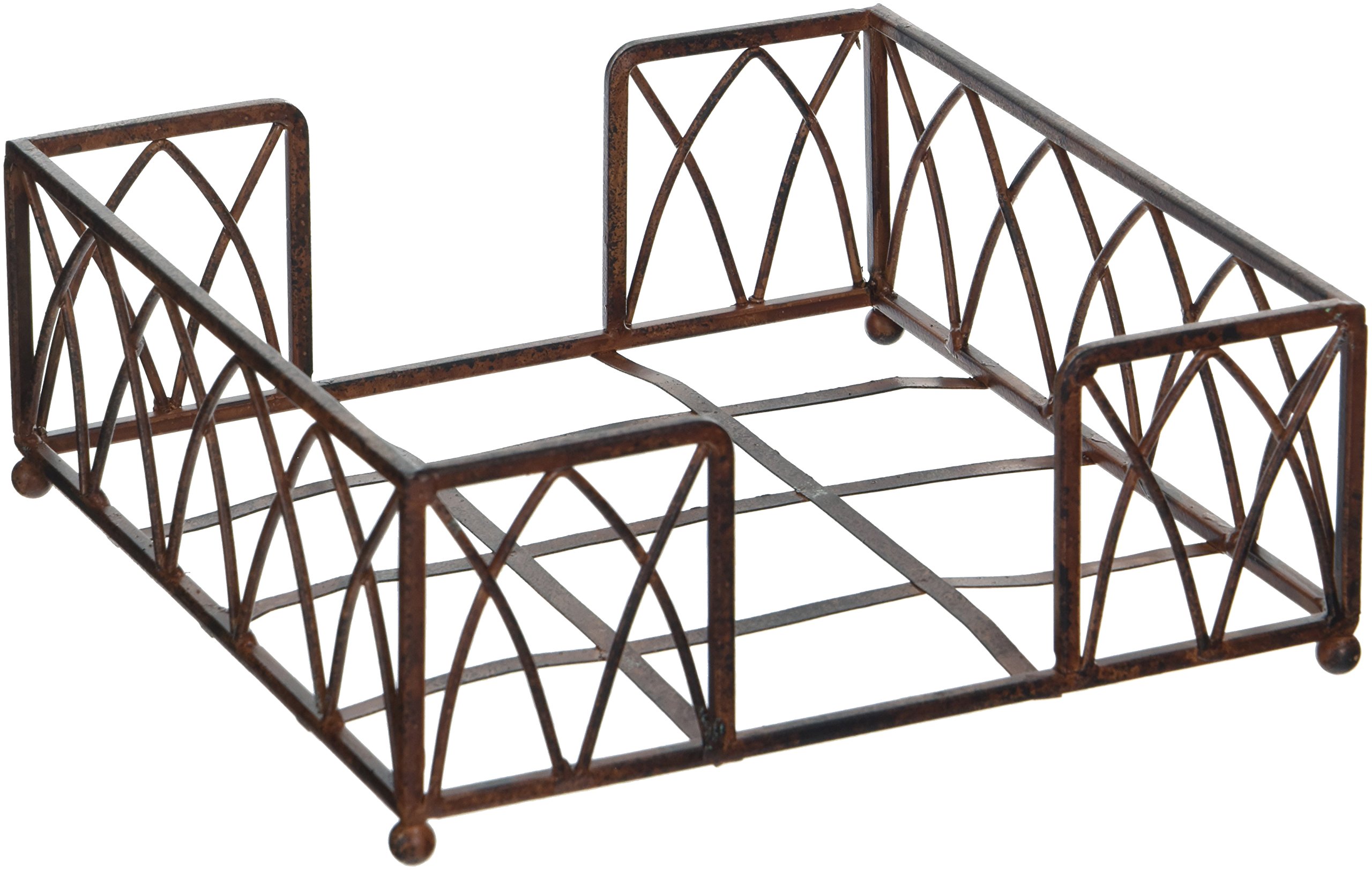 Boston International BID56 Aged Chestnut Lunch Napkin Caddy, Arch Design, Paper