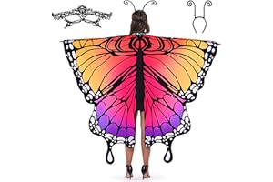 Spooktacular Creations Butterfly Wing Costume for Women - Lace Mask and Headband - Adult Size