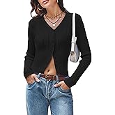 Women V Neck Cardigan Sweaters Slim Fitted Cropped Cardigans Trendy Ribbed Knit Crop Tops y2k Button Down Shirts