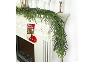 LZNPA 6 Ft Realistic Christmas Garland,Natural Droopy,Soft Bendable Cedar Garland, Lifelike Garland Christmas Decorations,Christmas Garland for Mantle Table Fireplace Stairs Christmas Decorations Indoor
