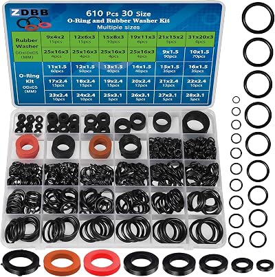 ZDBB 610 Pcs Water Hose Gasket and O Ring Kit NBR Sealing Set