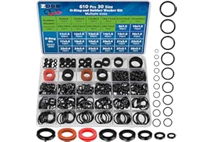 ZDBB 7 Size Water Hose Gasket and 20 Size O Ring Rubber Washer Assortment Kit 610 Pcs Nitrile Washers Set for Plumbing Faucet Pipe Hose Shower Head Pressure Washer Sealing Repair OD 9-31MM