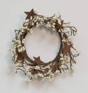CWI Gifts Pip Ring with Rusty Stars, 4 by 8-Inch, Ivory (FT1038IA)