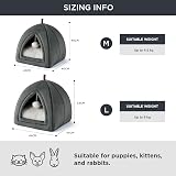 Bedsure Cat Cave Bed Indoor Large Flannel Hooded Igloo 44x44x44cm Dark Grey view 6
