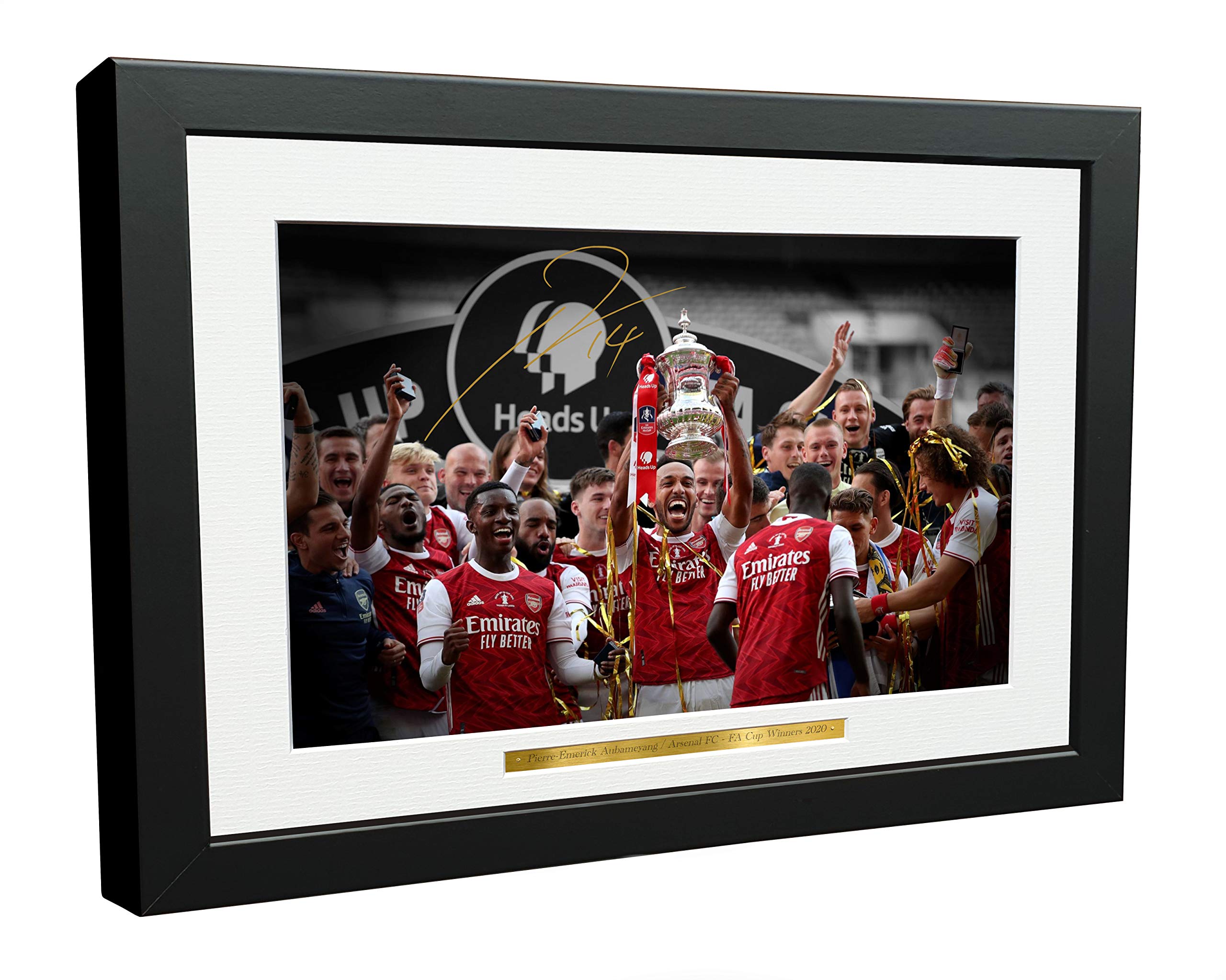 Kitbags & Lockers 12x8 A4 Signed 2020 FA CUP WINNERS Pierre-Emerick Aubameyang Arsenal FC Autographed Photo Photograph Picture Frame Football Soccer Poster Gift