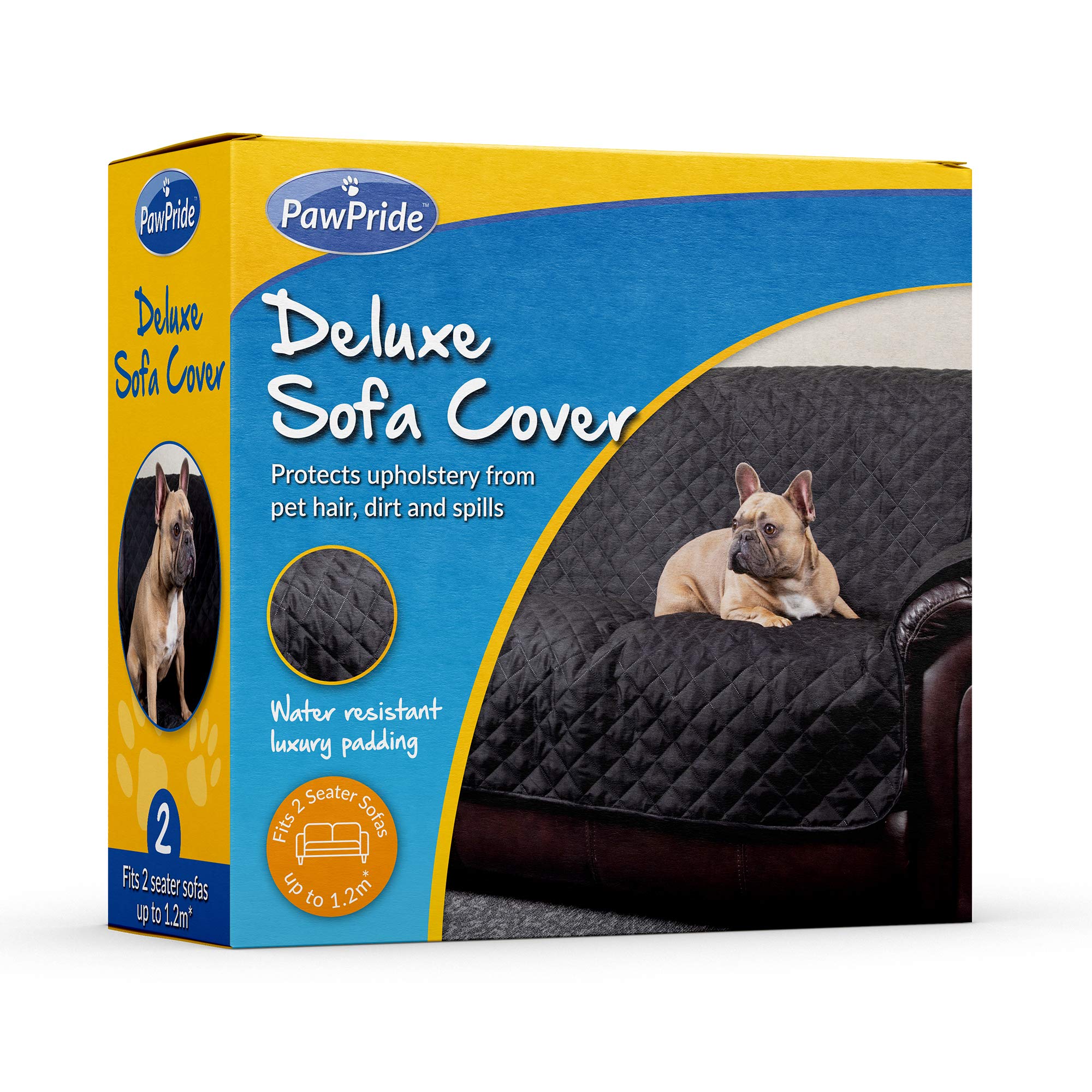 PawPride Luxury Cosy Pet Sofa or Seat Cover for Dogs and Cats Quality Padded Large Size 1.2 m Fits 2 Seater Sofa Water Resistant Easy To Clean Machine Washable Protects Upholstery