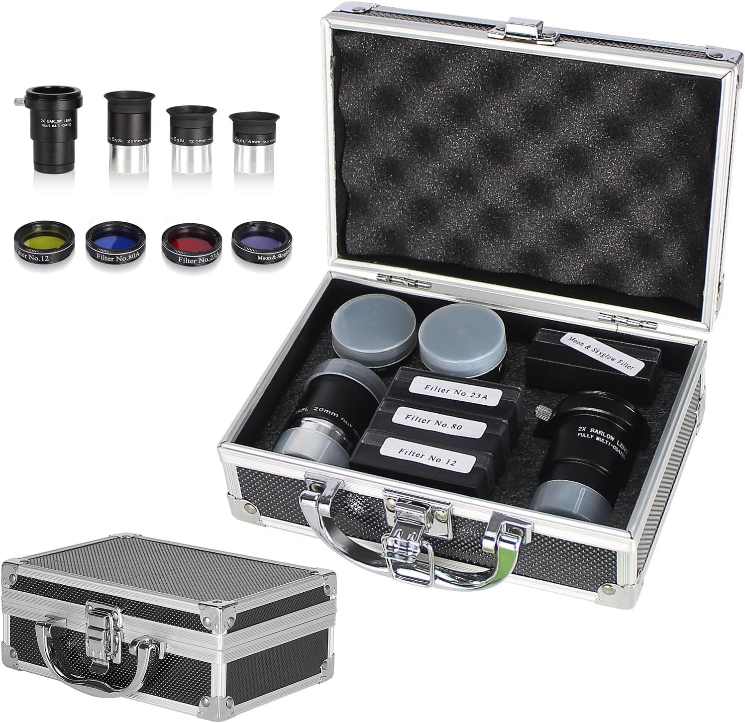 Celticbird Astronomical Telescope Accessory Kit - With 3 Plossl Eyepieces, 4 Filter Set, One 2 x Barlow Lens (S8-1)
