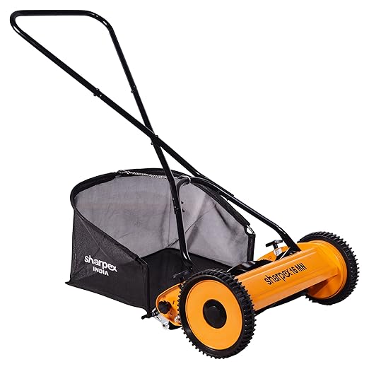 Sharpex Push Manual Lawn Mower with Grass Catcher Classic Push Reel