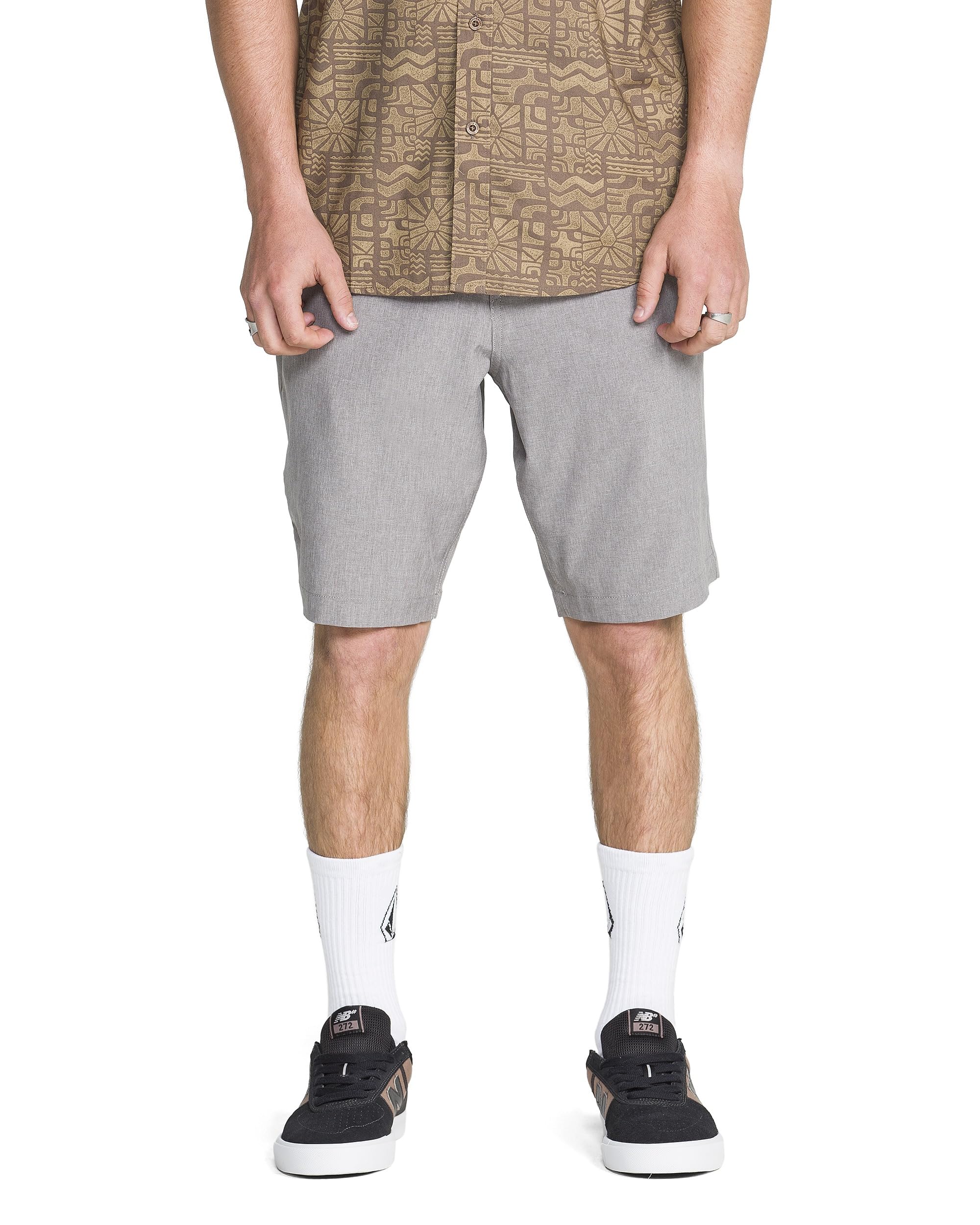 Volcom Men's Kerosene 21" Hybrid Chino Shorts – Quick-Dry Stretch Fabric, 4-Pocket Design,Heather Grey, 42 Image