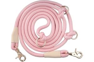 LUCPAWZ 8.5ft Multifunctional Hands Free Nylon Rope Waist Dog Leash, Adjustable Shoulder Crossbody Walking Lead