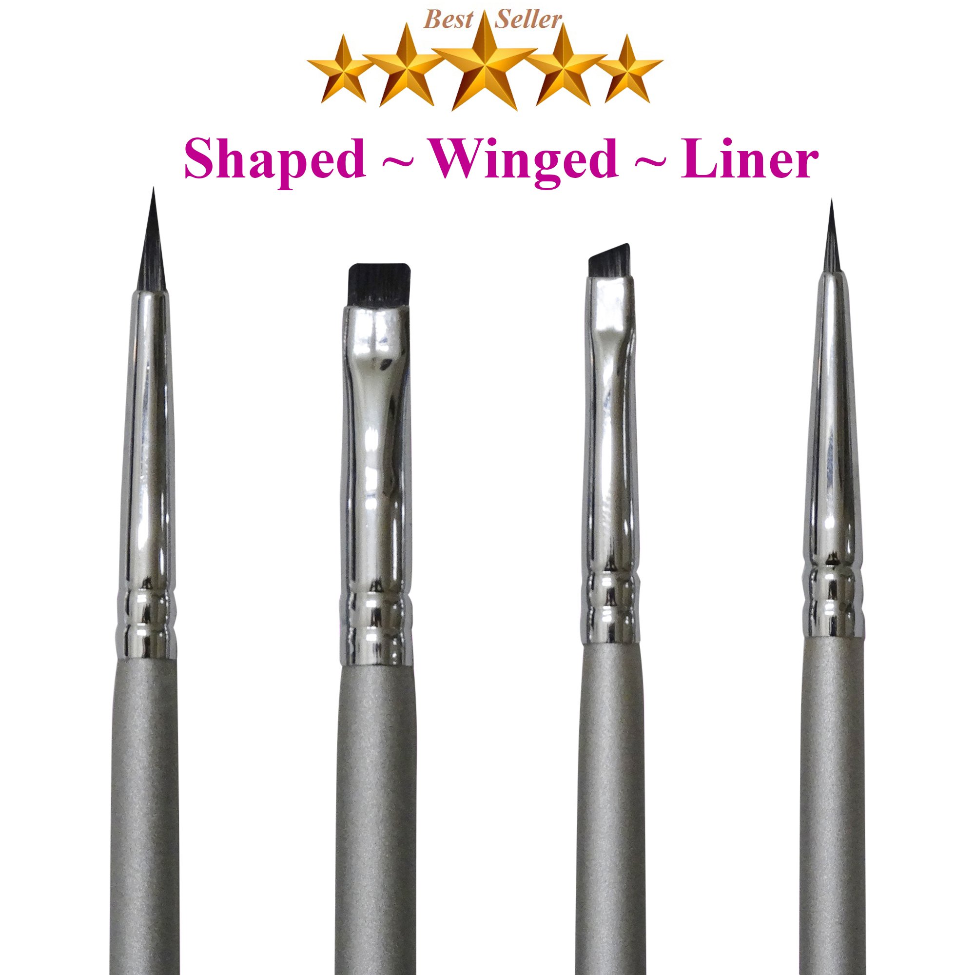 Eyeliner Brush Set Small Angled Brushes Pencil Brush Fine Point Star