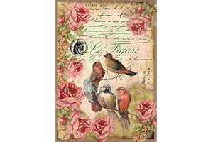 Mesartdecoupage Self-Adhesive Rice Paper for Decoupage - Animal Patterned Decorative Sheets - DIY Crafting, Scrapbooking, Home Decor - Peel and Stick, No Glue Needed - Vintage, Elegant, Romantic