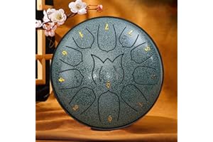 GENERIC Rain Drum for Outside 11 Note 6 Inch Rain Drum for Garden, Steel Tongue Drum Rain Chime,Chakra Drum for Rain, Outdoor Handpan Drum,steel tongue drum,Rain Drums (Jade blue porcelain)