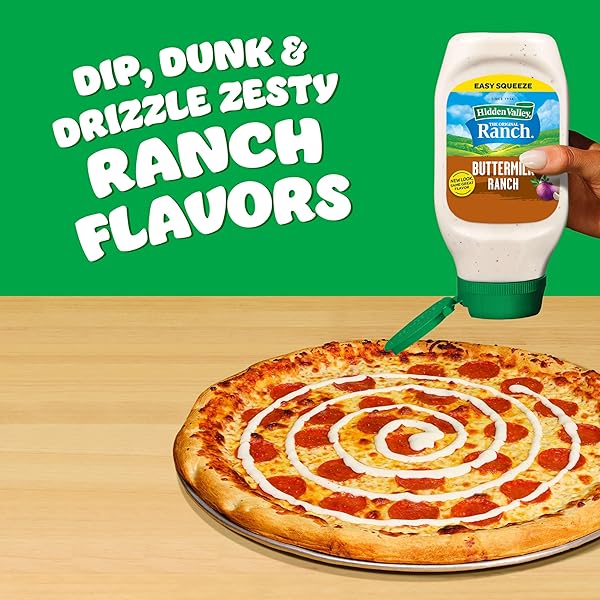 HIDDEN VALLEY BUTTERMILK RANCH CONDIMENT AND DRESSING, EASY SQUEEZE BOTTLE, 16 FL OZ (PACKAGE MAY VARY)