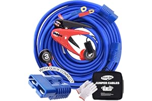 TOPDC Heavy Duty Automotive Booster Jumper Cables,1 Gauge 25 Feet 800A Booster Cables with UL-Listed Clamps, Quick Connect Plug Jumper Cables Kit for Car, SUV and Trucks with Carry Bag(TD-S02P0125)