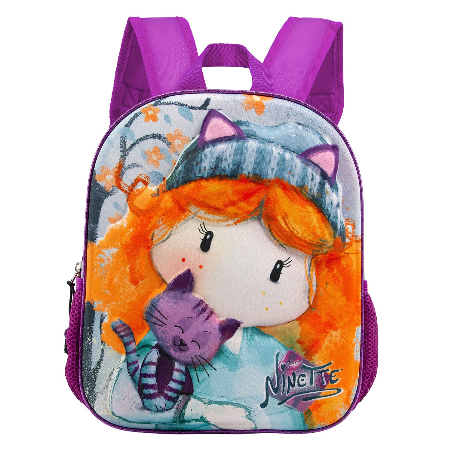 Forever Ninette Cute-Small 3D Backpack, Multicolour, 11 x 26 x 31 cm, Capacity 8.5 L