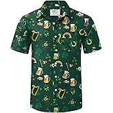Arvilhill Men's St Patricks Day Printed Button Up Shirt