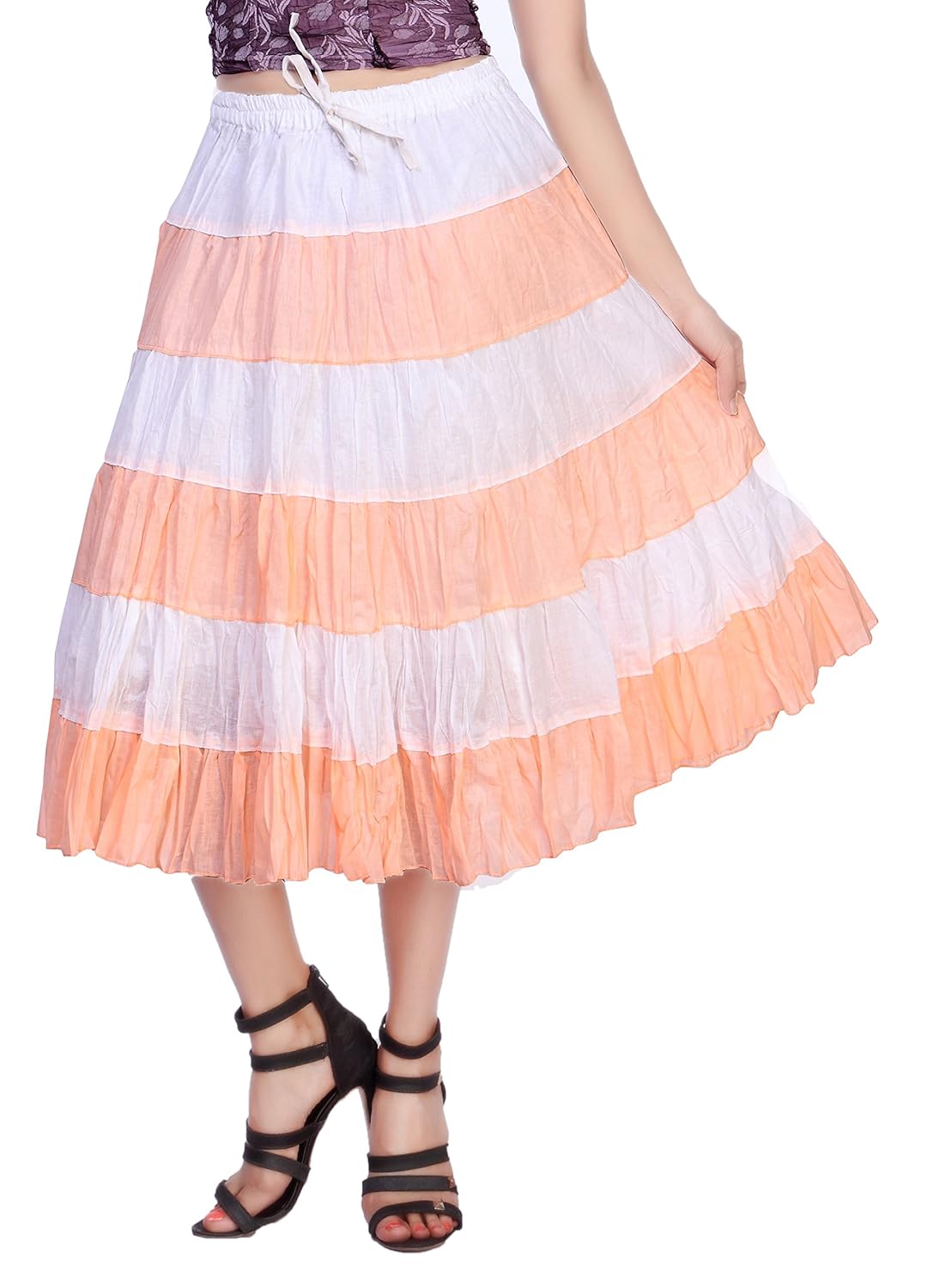 carrel cotton fabric women short skirt(agspl-3133-iry-sk)