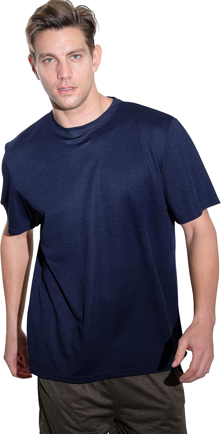 5 Pack: Men’s Dry-Fit Moisture Wicking Active Athletic Performance Crew T-Shirt at  Men’s Clothing store