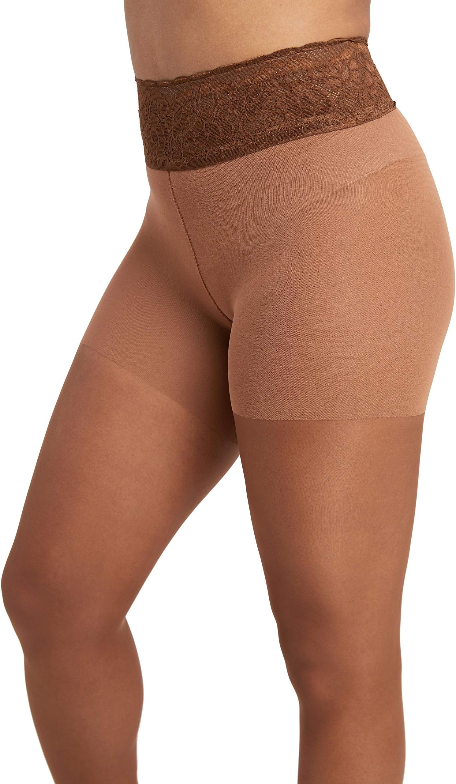 Hipstik Women’s Sheer Pantyhose | Comfortable, Lace Top | Low-rise Sits On Hip