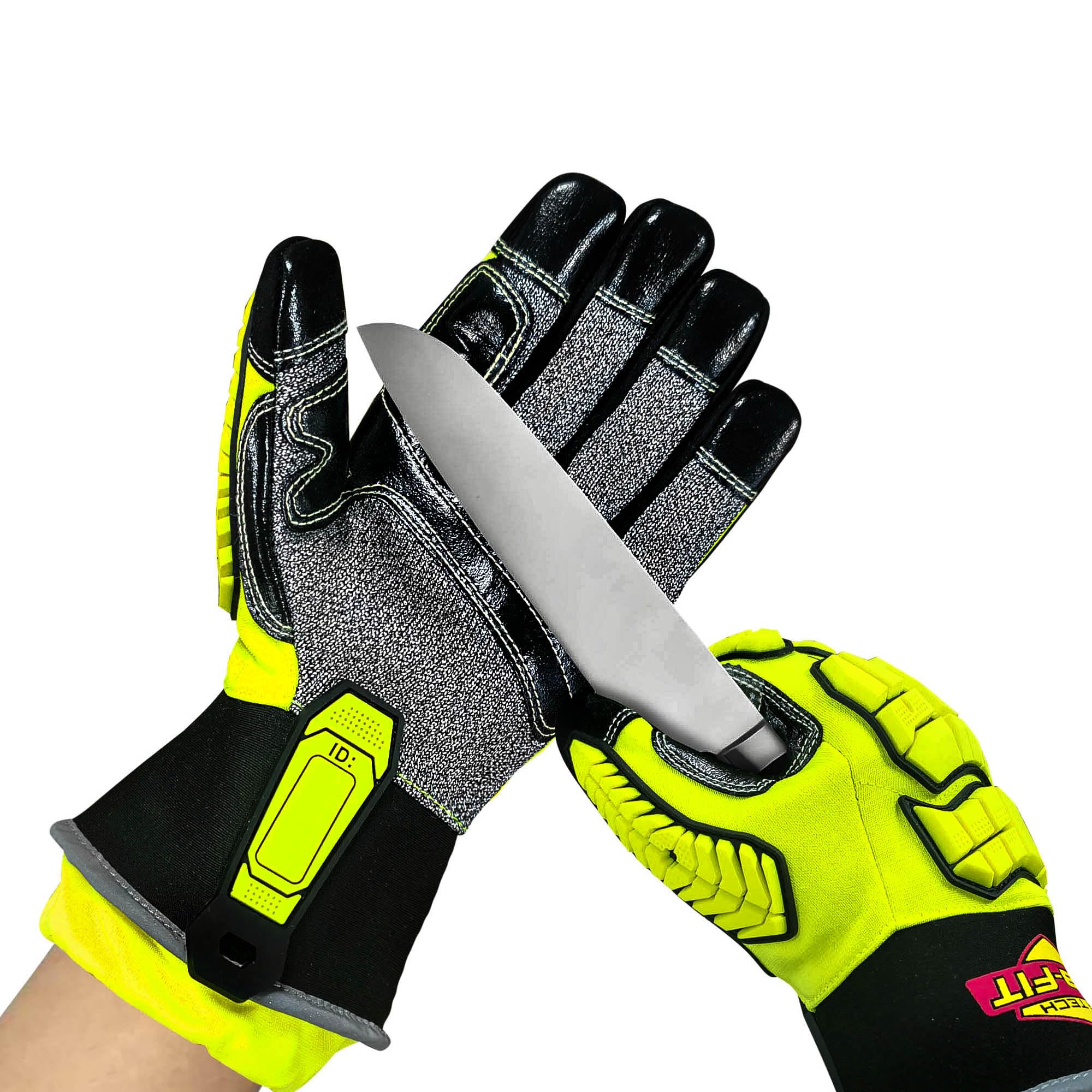 Intra-FIT Professional Rescue & Extrication Gloves - EN388 Certified (3X44EP), Cut & Puncture Resistant with TPR Impact Protection, Hi-Vis Water Repellent for Emergency & Heavy-Duty Work