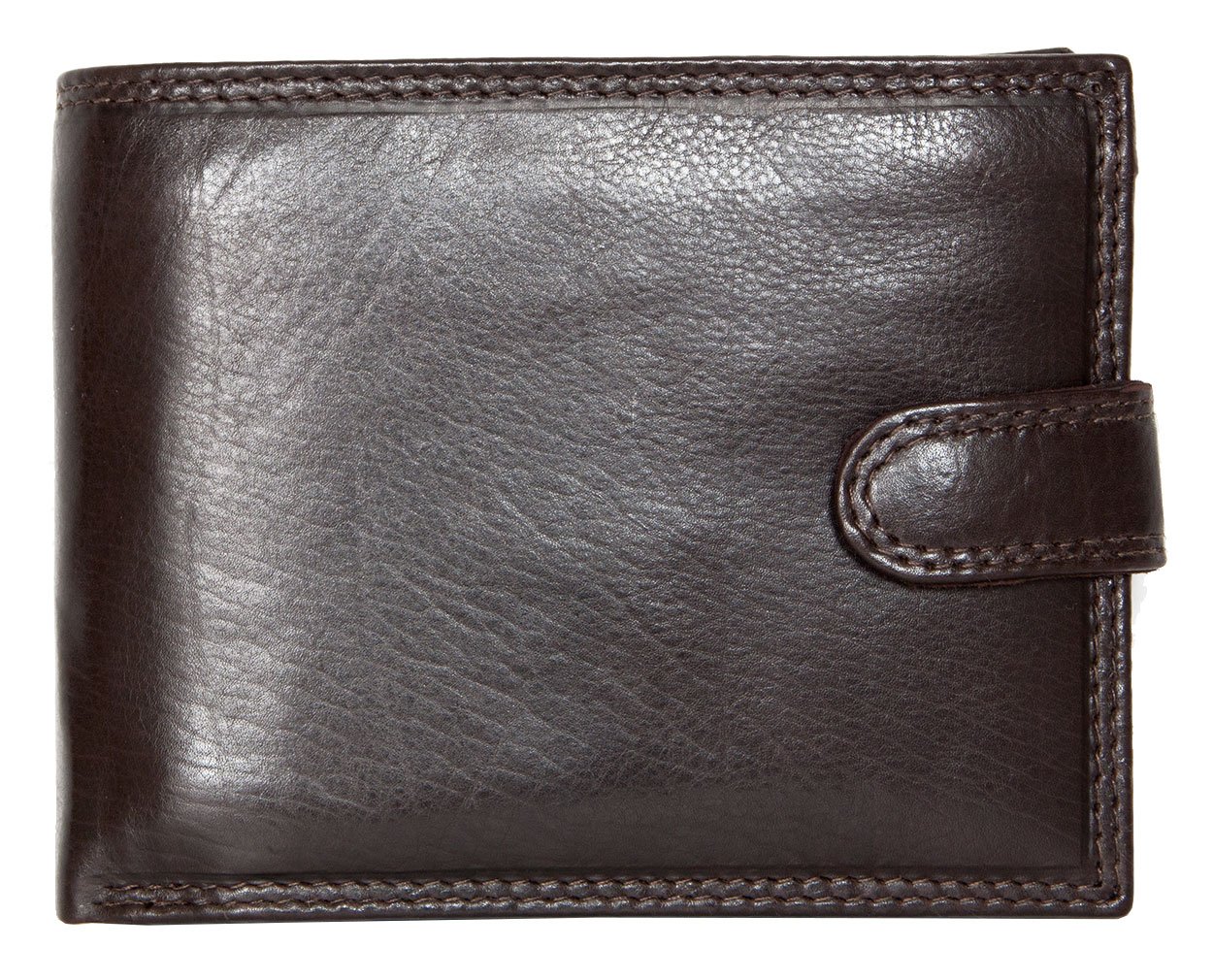 Men's Brown Trifold Genuine Leather Wallet Without Logos or Markings