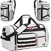 Celvetch Gym Bag for Men Women with Shoes Compartment 3-in-1 Sports Travel Duffel Bag Multipurpose Weekender Overnight Backpack with Wet Pocket - Grey