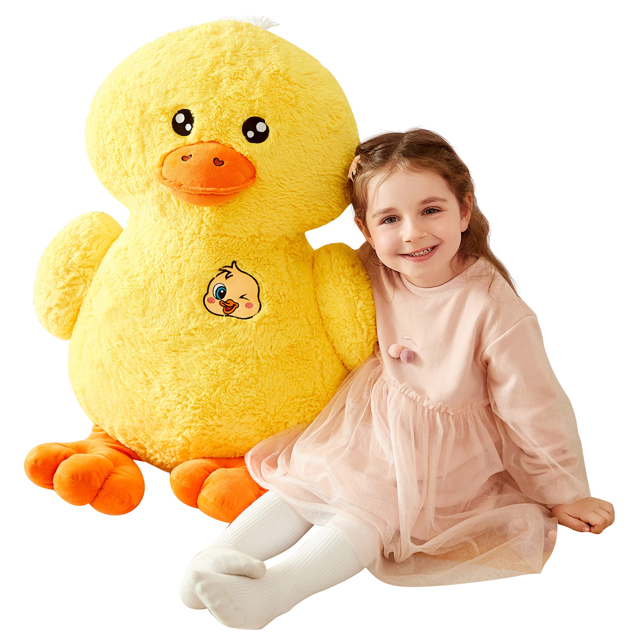 Photo 1 of IKASA Large Duck Stuffed Animals Giant Soft Plush Toy,19" Cute Huge Jumbo Fluffy Plushy Big Size Duck Fat Plushie,Gifts for Kids(Yellow, 19 inches)