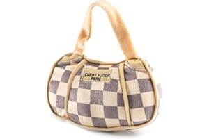 Haute Diggity Dog Chewy Vuiton Checker Collection – Soft Plush Designer Dog Toys with Squeaker and Fun, Unique, Parody Designs from Safe, Machine-Washable Materials for All Breeds & Sizes