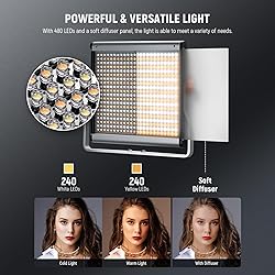 Neewer 2 Packs Dimmable Bi Color 480 LED Video