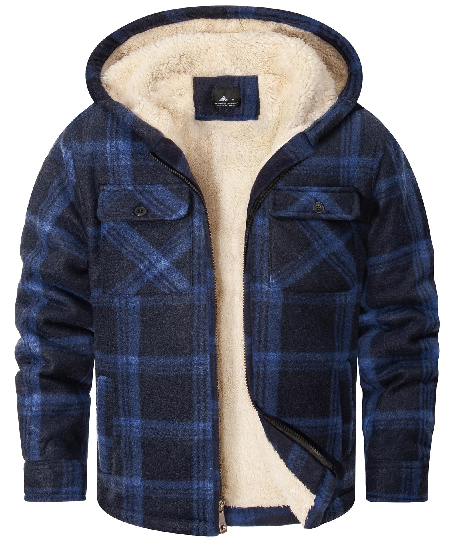 Photo 1 of ***DAMAGED - SEE NOTES/PICTURES*** GEEK LIGHTING Boys Flannel Jacket Sherpa Lined Hoodies Zip Up Fleece Plaid Shirt Jackets Winter Outdoor Coat Warm