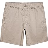 maamgic Men's Classic-fit 7" Cotton Casual Shorts Elastic Waistband with Multi-Pocket Daily Wear Walking Summer Outfit