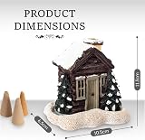 Anbar Backflow Incense Cone Burner Log Cabin Gingerbread House view 4